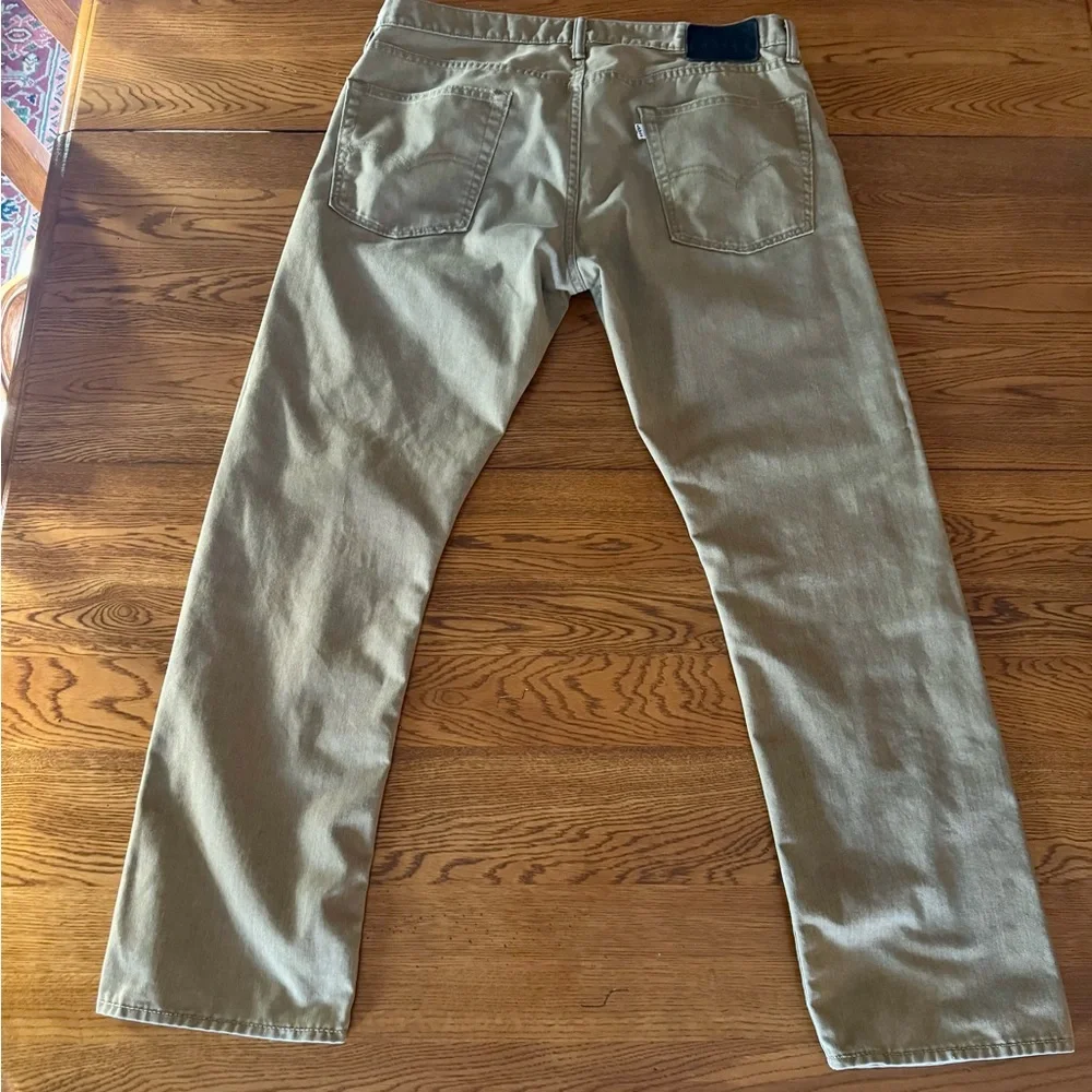 Levi's 513 Slim Straight Jeans Men's 36x30 Khaki Tan Neutral Stretch Denim Pants